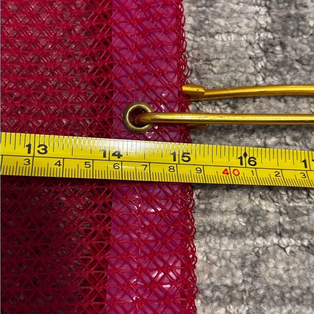 Red Plastic Gold Handled Tote with Dachshund Cutout | Made in Spain - Picture 7 of 7